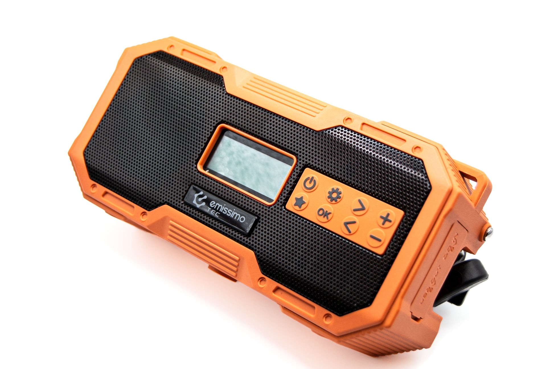Emissimo Tec Naranya DAB+ Notfallradio Kurbelradio Solarradio Powerbank Taschenlampe USB-C Orange