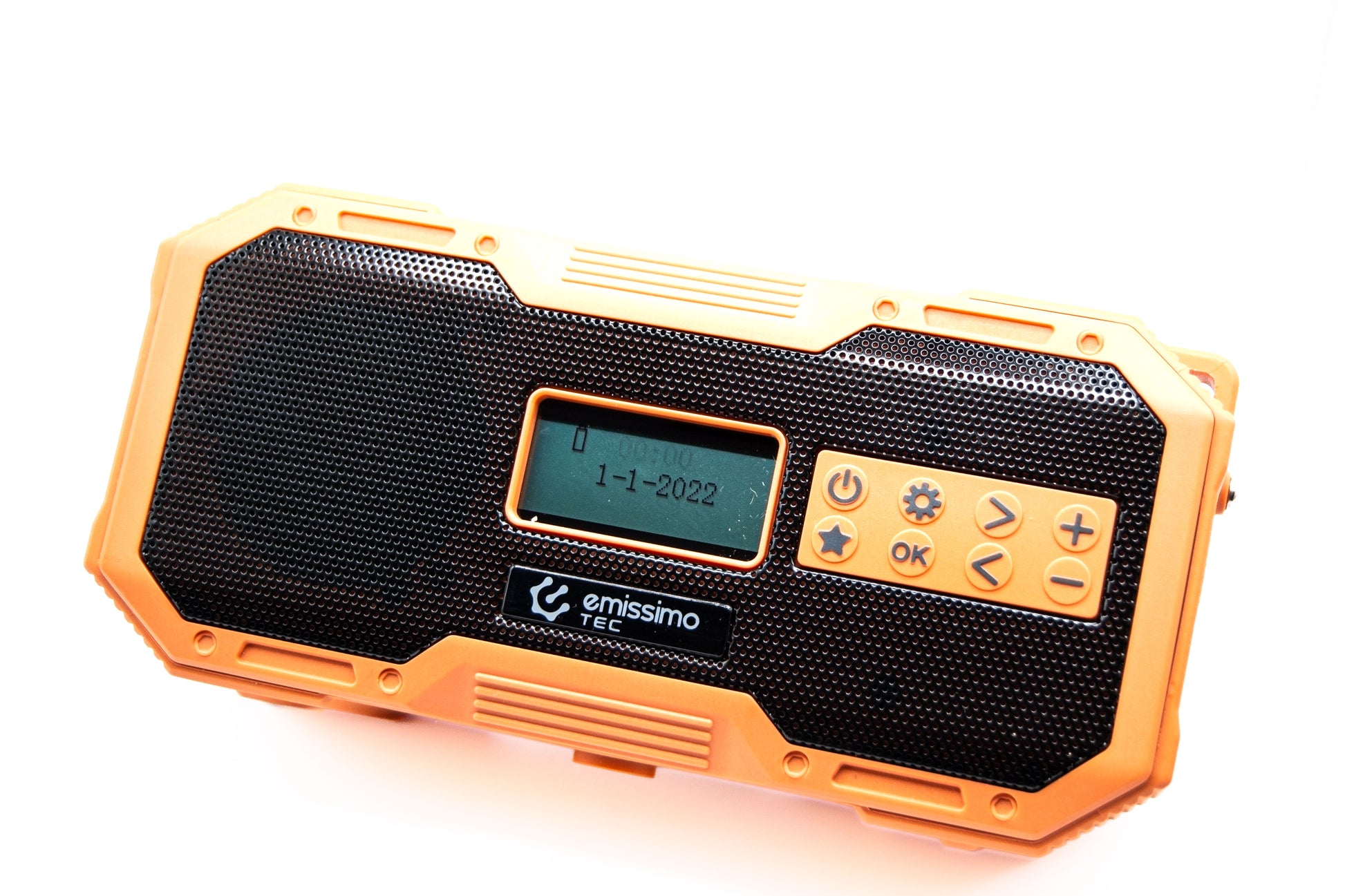 Emissimo Tec Naranya DAB+ Notfallradio Kurbelradio Solarradio Powerbank Taschenlampe USB-C Orange