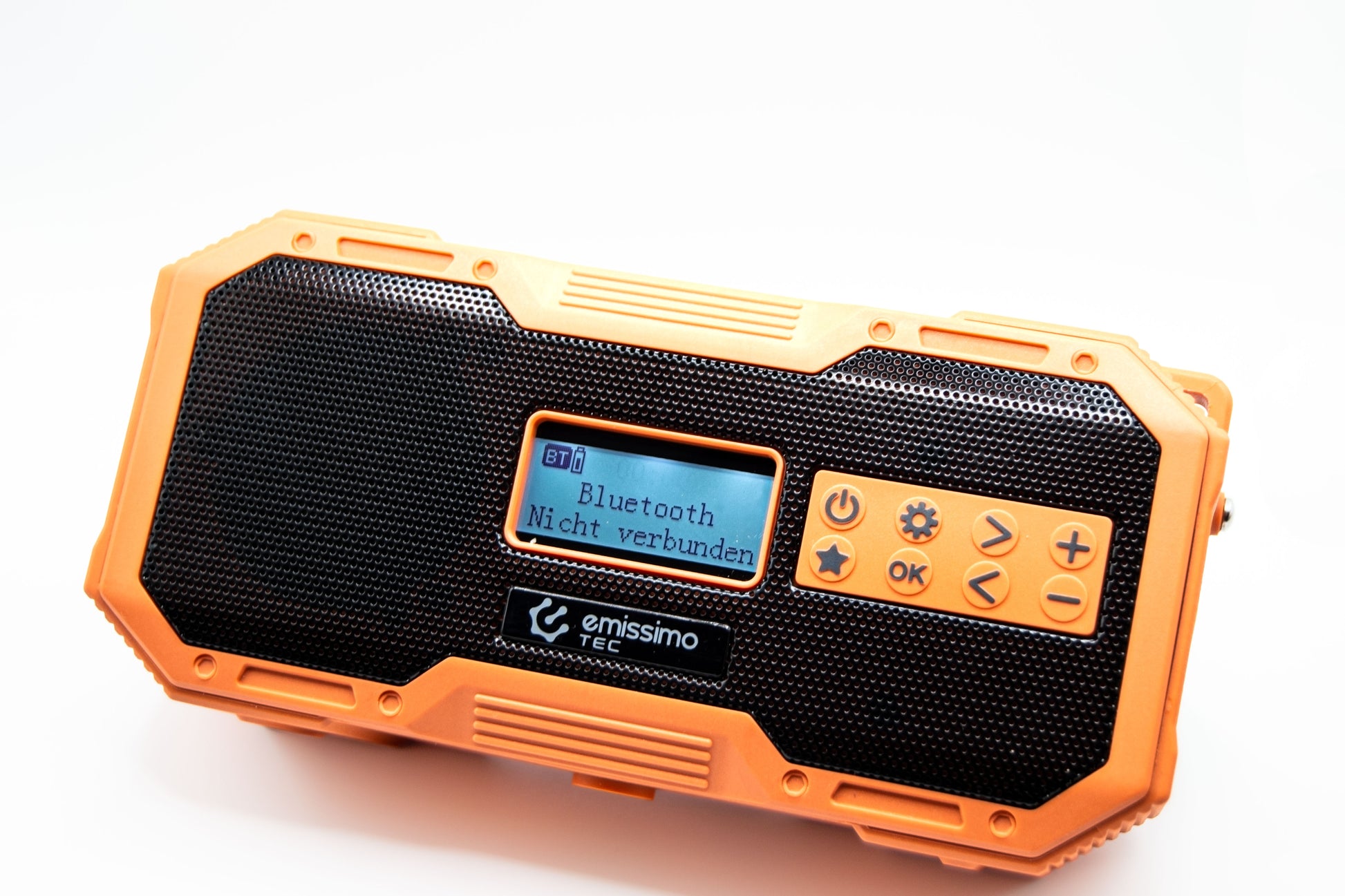 Emissimo Tec Naranya DAB+ Notfallradio Kurbelradio Solarradio Powerbank Taschenlampe USB-C Orange