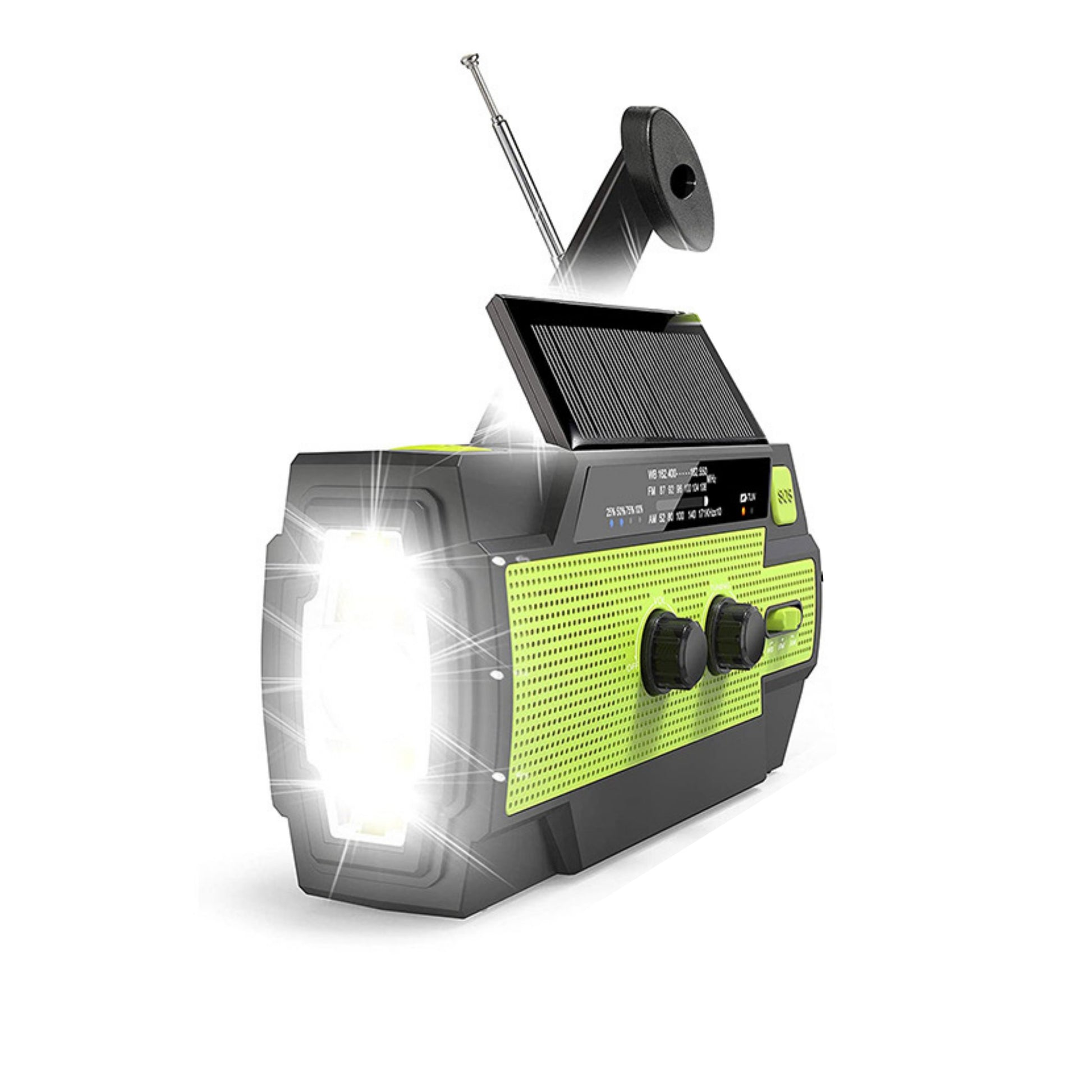 emissimo Tec Solarradio -AleX Notfallradio Akku Kurbelradio mit USB-Ladeanschluss Powerbank