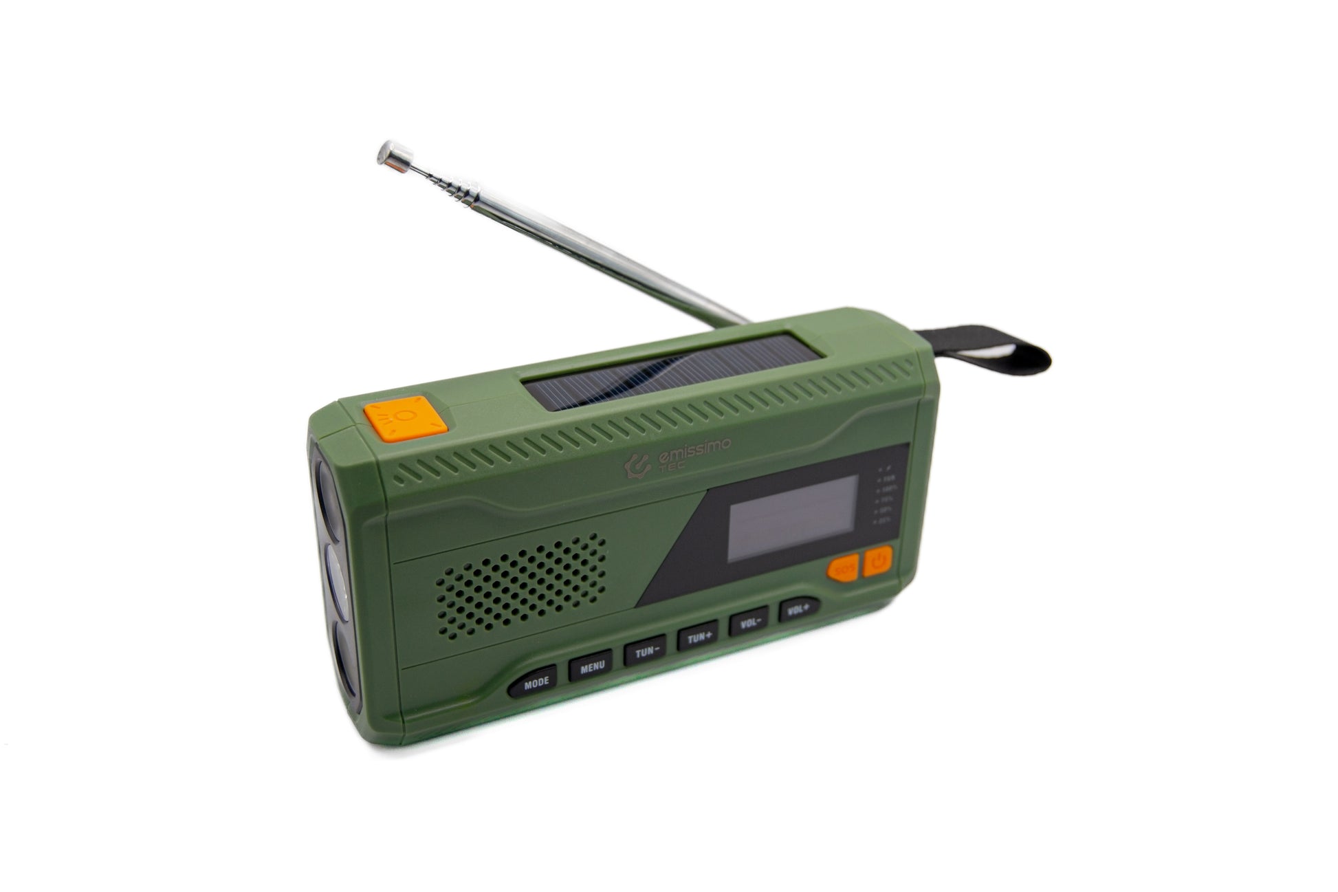 Emissimo Tec Mini ACE DAB+ Notfallradio Kurbelradio Solarradio Powerbank Taschenlampe USB-C
